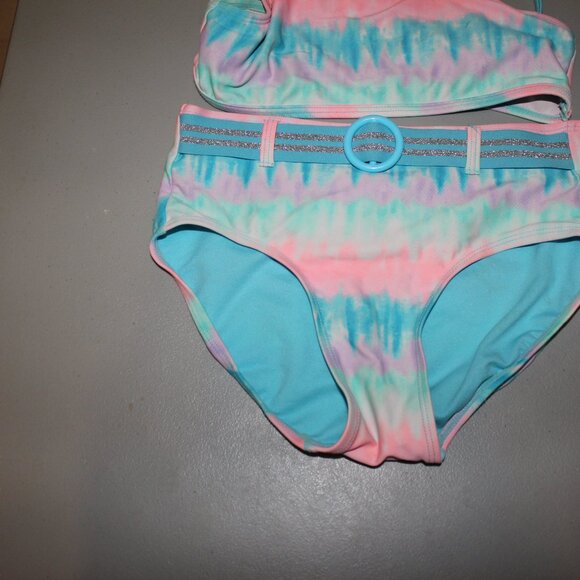 Multi Color 2 Pcs Justice Bikini Swimsuits Size 10 - Picture 3 of 10